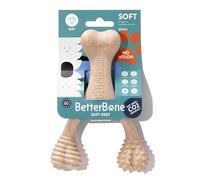 BetterBone Soft Small Beef Dog Toy for Aggressive Chewers Long Lasting Heavy Duty Natural Hard Dental Chew Bones for Small, Medium and Large Breeds