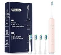 Betterchoi Sonic Electric Toothbrush for Adults, USB Rechargeable Toothbrush - 41,000 VPM Maglev Motor - 4 Brush Heads - IPX7 Waterproof, 180-Day Battery Life, 5 Cleaning Modes & Smart Timer, Pink