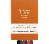 Betterday Blank Recipe Book, Diary for your own meal food recipes, Orange | Quality A5 Hardcover Journal to record ingredients, methods, times notes, beautifully organised notebook cook book, 112 Page