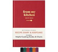 Betterday Blank Recipe Book, Diary for your own meal food recipes, Red | Quality A5 Hardcover Journal to record ingredients, methods, times notes, beautifully organised notebook cook book, 112 Page
