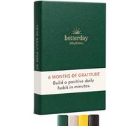 Betterday Leather Gratitude Journal For Women, Daily Manifestation, Green | Guided Gratitude Diary For Positive Self Care, Mental Health and Mindfulness To Encourage Confidence Reflection, Wellness A5