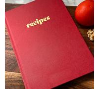 Betterday Studio 'RECIPES' Book with space for 50 Recipes, Write your own recipes, Blank inside, Recipe Journal, Baking Book, Cookbook (Cherry Red)