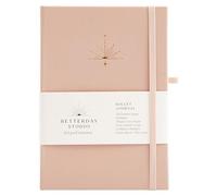 Betterday Studio - Undated Bullet Journal - 160 Dotted Pages with Faux Leather Cover, 2x Ribbon Markers for Bookmarking, Journal with Pen Loop, Journal Notebook for Scribbling - Blush