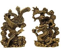 Betterdecor Feng Shui Chinese Dragon and Phoenix Statue Fgurine Decoration for Marriage Luck
