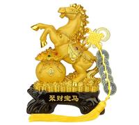 Betterdecor Feng Shui Chinese Year 2026 Zodiac Horse Statue with Money Bag and Five Emperor Coins Home Office Decoration for Good Fortune, Success and Prosperity