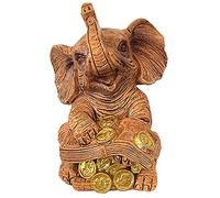Betterdecor Feng Shui Lucky Elephant Trunk Up Statue | Home Office Table Decor for Prosperity and Protection
