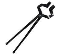 BetterForge - Offset Z-Type Blacksmith Tongs (17", Black) - Blacksmith Tools and Forging Tools for Beginner & Professional Blacksmithing - Durable Steel, Ergonomic Grip and Versatile