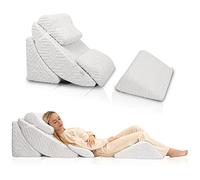 Betterhood 5pcs Orthopedic Bed Wedge Pillow Set, Adjustable Memory Foam, Post Surgery Foam for Back Neck & Leg Pain Relief Support, Acid Reflux, Snoring Reading, Sleeping, Sitting up