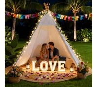 Betterhood 7' Large Teepee for Adults, Kids Indoor & Outdoor Play Tent With Carry Bag, 5 Sides Canvas for Party, Wedding, Photo Prop, White