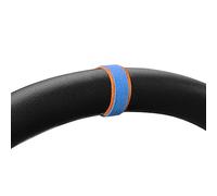 BETTERHUMZ Alcantara Steering Wheel Center Stripe Marker Sticker,Non-Slip Steering Wheel Return to Standard Decals for Tesla Model 3,Y S Interior Trim (Blue Orange)