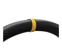 BETTERHUMZ Alcantara Steering Wheel Center Stripe Marker Sticker,Non-Slip Steering Wheel Return to Standard Decals for Tesla Model 3,Y S Interior Trim (Yellow Black)