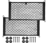 BetterJonny 2pcs Car Mesh Cargo Net, 25X55cm Cargo Nylon Net Double Layer Elastic Campervan Storage Net for Car Caravan Motorhome Boat