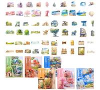 BetterJonny Journaling Sticker Set, 60 Sheets Aesthetic Scrapbooking Stickers Set Pre-Cut Scrapbooking Journal Stickers for Scrapbook Journal Supplies