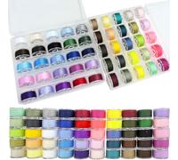 BetterJonny Pack of 50 Sewing Thread, Sewing Machine Bobbins for Sewing Machine, 50 Assorted Colours, Pre-Spun Spools Thread Set, Sewing Accessories for Household Sewing Machine, Sewing Accessories