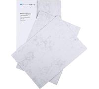 Betterpress® Marble Paper DIN A5, 120 g/m², 60 Sheets - Grey Marbled on Both Sides - Writing Paper for Printing