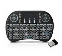 BetterRain Wireless Mini Keyboard, 2.4GHz Portable Wireless Keyboard with Touchpad Mouse,RGB Backlit,for Android TV Box/Mac/PC (Black 001)