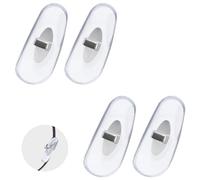 Betterun Soft Silicone Replacement Nose Pads for Ray-Ban RB3604/RB3523/RB3534/RB3549/RB3584/RB3614/RB3526/RB3538/RB3558, Clear - 2 Pairs - Silver, One Size