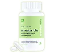Bettervits Ashwagandha High Strength Complex with Passion Flower & Vitamin B | Organic KSM-66 Ashwagandha 800mg | Stress & Cortisol Support Supplemen