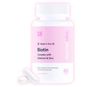 Bettervits Biotin Growth Complex with Selenium & Zinc | Biotin Hair Growth Vitamins - 12,000 mcg | Hair Vitamins for Women and Men