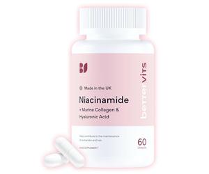 Bettervits Niacinamide Complex with Vitamin B3 Niacin, Marine Collagen, and Hyaluronic Acid - High-Strength Niacinamide Supplement for Energy Support - Natural Vitamin B3 Boost - 60 Capsules