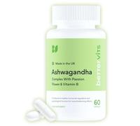 Bettervits Organic KSM-66 Ashwagandha 800mg with Vitamin B, 60 Capsules