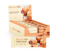 Bettervits Protein Bars 12 Pack - Low Calorie | High Protein 20.9g Energy Bars | Low Sugar Protein Snacks for Gym & Fitness | Just 195 Calories - UK Made | Salted Caramel