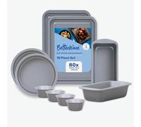 BetterWare Air Fryer Accessories 10 Piece Set | Includes 2X Rectangular Trays, 2X Round Tins, 2X Rectangular Deep Tins & 4X Round Deep Tins | Dishwasher & Freezer Safe | Ideal for Larger Air Fryers