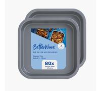 BetterWare Air Fryer Accessories Set of 2 x 19cm Square Tins | Non-Stick Low Carbon Steel | Dishwasher & Freezer Safe | Compatible with Most Air Fryers | Ideal for Cooking, Roasting & Baking
