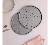 Betterware Essentials 2 x 33cm Non-Stick Pizza Trays in Silver | Size: 2 x 33 cm Betterware Silver 2 x 33 cm