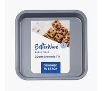 BetterWare Essentials 20cm Non-Stick Brownie Tin | Low-Carbon Steel Brownie Pan | Dishwasher & Freezer Safe | Stackable Design
