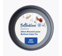 BetterWare Essentials 20cm Non-Stick Cake Tin with Loose Bottom | Low-Carbon Steel | Dishwasher & Freezer Safe | Stackable Design