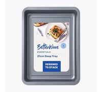 BetterWare Essentials 31cm Non-Stick Deep Tray | Low-Carbon Steel | Dishwasher Safe with Stackable Design | Made in Britain