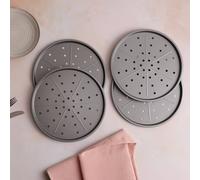 Betterware Essentials 4 x 33cm Non-Stick Pizza Trays in Silver | Size: 4 x 33 cm Betterware Silver 4 x 33 cm