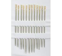 Betterware Self-Threading Hand Sewing Needles - Pack of 12 (Gold, Metal, Blunt Point)