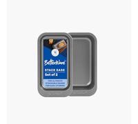 BetterWare Stack Ease 2 Piece Small Roaster & Tray Set | Inc. 1 x 24cm Slim Roaster & 1 x 24cm Slim Oven Tray | Dishwasher & Freezer Safe | Stackable & Nestable Design | Made in Britain