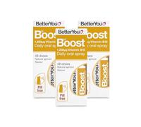 BetterYou Boost Vitamin B12 Daily Oral Spray Vitamin Spray Supplement for Energy Boost 1,200 IU Vitamin B12, Natural Apricot Flavour, Pack of 3, 25ml (192 Sprays)