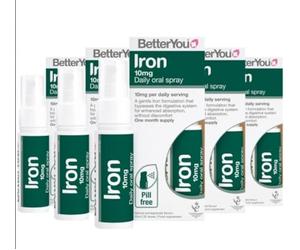 BetterYou Iron 10 Daily Oral Spray 6 x 25 ml (6)