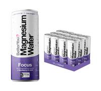 BetterYou Magnesium Mineral Water, Focus, Magnesium Glycinate Blend with Caffeine and B Vitamins, Elevate Alertness and Mental Clarity, Blueberry Mint