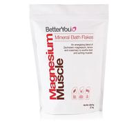 BetterYou Magnesium Muscle Mineral Bath Flakes, Natural Source Magnesium Chloride Bath Flakes to Sooth Aching Muscles, Sports Recovery Salts, Vegan & Palm-Oil Free, 1kg