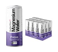 BetterYou Magnesium Water 3-in-1 B-Vitamins Caffeine Blueberry Mint Flavour | 12-Pack, 180mg magnesium per serving, Magnesium glycinate and citrate blend, Naturally sourced caffeine, B vitamins included