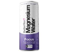 BetterYou Magnesium Mineral Water, Focus, Magnesium Glycinate Blend with Caffeine and B Vitamins, Elevate Alertness and Mental Clarity, Blueberry Mint Infusion for Refreshing Focus, Pack of 12, 250 ml