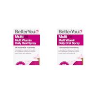 BetterYou MultiVit Daily Oral Spray Multi Vitamin Natural Blackcurrent and Plum Flavour, 25ml (Pack of 2)