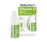 BetterYou Vitamin D 3000 IU Daily Oral Spray, Pill-free Vitamin D3 Supplement, Supports Bones, Teeth and a Healthy Immune System, 3-month Supply, Made in the UK, Natural Peppermint Flavour