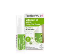 BetterYou Vitamin D 3000 IU Oral Spray Peppermint Flavour 15ml - YBDLUX30