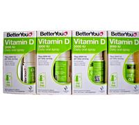 BetterYou Vitamin D 3000IU Daily Oral Spray - 15ml (Pack of 4)