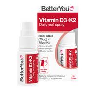 BetterYou Vitamin D3 K2 Oral Spray, Fast Acting D 3000 IU + (MK7) Supp