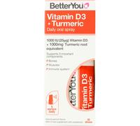 BetterYou Vitamin D3 + Turmeric Daily Oral Spray, Fast Absorption Formula, Supports Immunity, Muscle & Bone Health, Enhanced Curcumin Delivery, Natural Apricot Flavour, 25ml