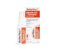 BetterYou Vitamin D3 + Turmeric Daily Oral Spray, Fast Absorption Formula, Supports Immunity, Muscle & Bone Health, Enhanced Curcumin Delivery, Natural Apricot Flavour, 25ml