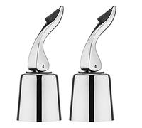 BETTFOR Wine Stoppers for Wine Bottles with Stainless Steel Vacuum Wine Bottle Stopper with Silicone Reusable Wine Corks, Leak proof Keep Fresh Suitable for Red&White Bottle (Silver, 2 Pack)