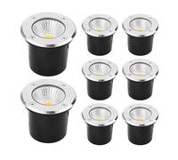 bettght 5W 10W 12W Buried Garden Path Spot Recessed Underground Light AC220V110V12V24V IP67 Waterproof Led Garden Underground Lamps(D80mm 10w 1 Pc,Red DC12-24V)
